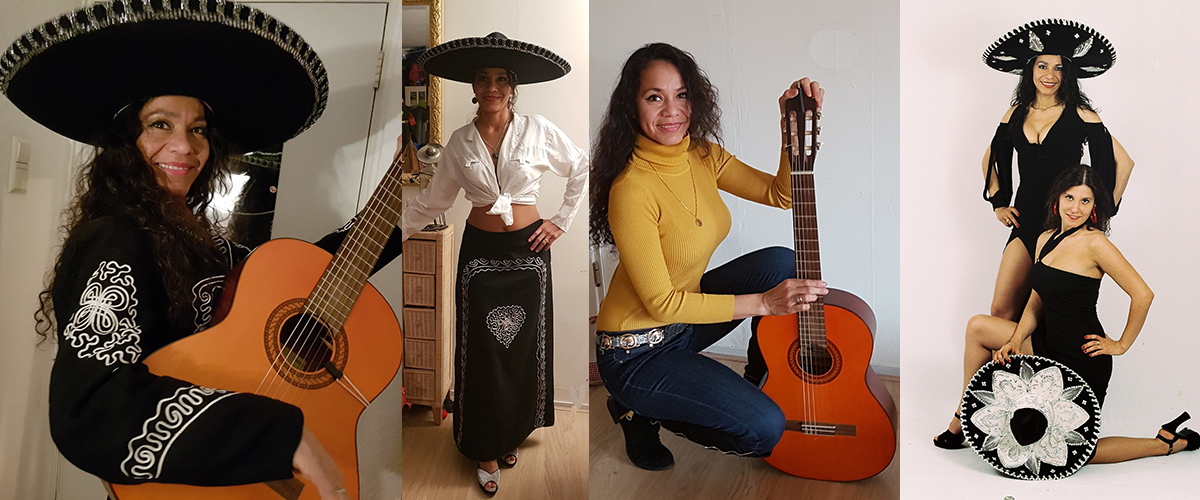 Muzikanten die charro pakken dragen